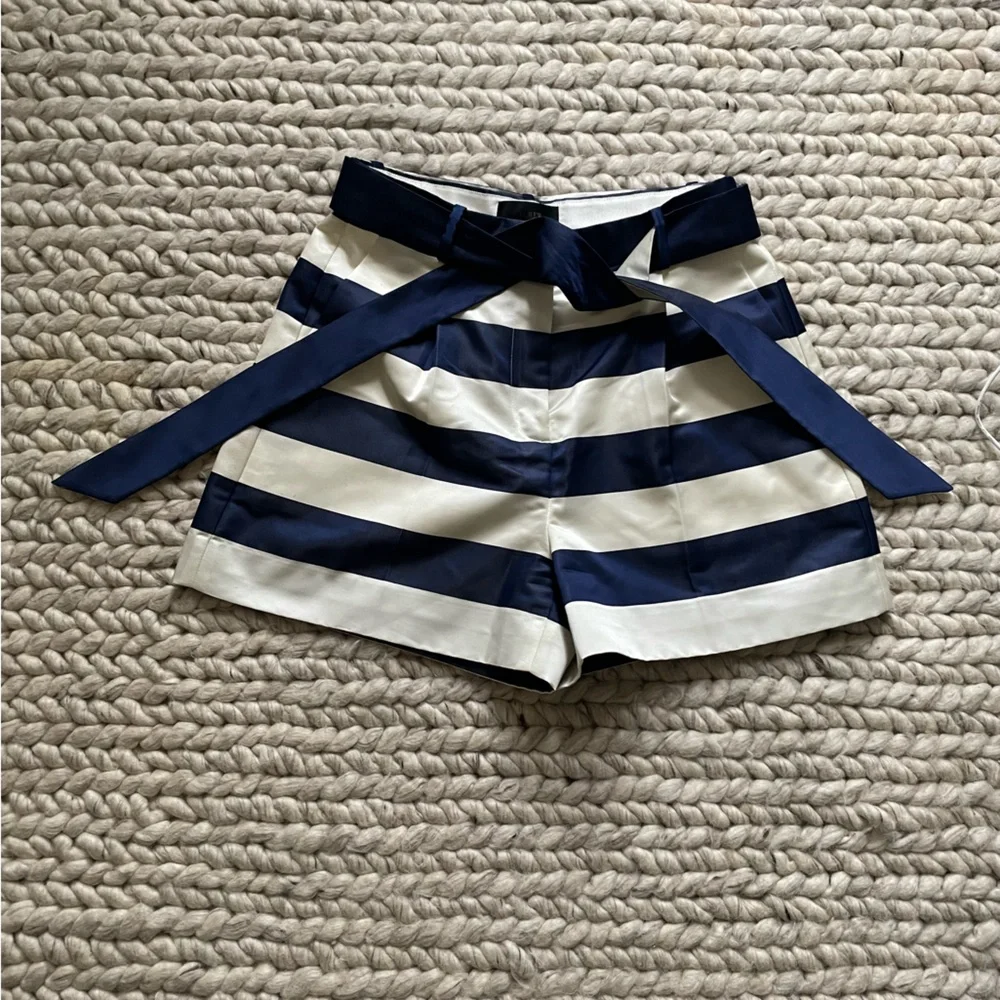 NWT J.Crew Size 4 Satin Striped Shorts - Picture 1 of 4